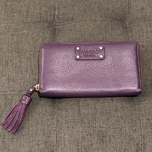 KATE SPADE Cheltenham NEDA Wallet Eggplant/Purple (504) Large Zip Around Wallet